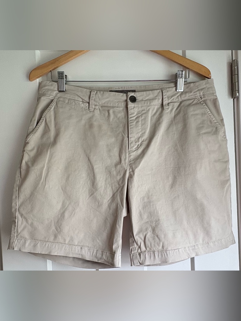 Garnet Hill Classic Chino Shorts in Stone 10